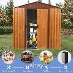LKJYBG 6ft x 6ft Outdoor Metal Storage Shed with Metal Floor Base Lockable Sl