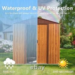 LKJYBG 6ft x 6ft Outdoor Metal Storage Shed with Metal Floor Base Lockable Sl