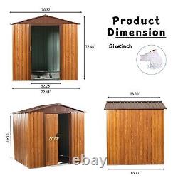 LKJYBG 6ft x 6ft Outdoor Metal Storage Shed with Metal Floor Base Lockable Sl