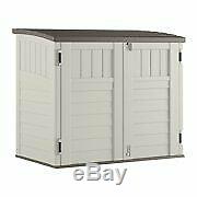 Large Capacity 34 cu. Ft. Horizontal Storage Outdoor Utility Shed Sleek Vanilla