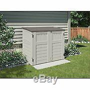 Large Capacity 34 cu. Ft. Horizontal Storage Outdoor Utility Shed Sleek Vanilla