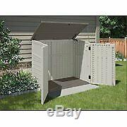 Large Capacity 34 cu. Ft. Horizontal Storage Outdoor Utility Shed Sleek Vanilla