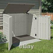 Large Capacity 34 cu. Ft. Horizontal Storage Outdoor Utility Shed Sleek Vanilla