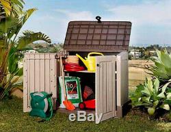 Large Garden Box Storage Cabinet Plastic Shed Deck Outdoor Patio Garage Utility