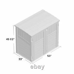 Large Horizontal Outdoor Storage Shed 4ft All Weather Protection Lawn equipment