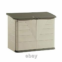 Large Horizontal Resin Weather Resistant Outdoor Garden Storage Shed, Olive and