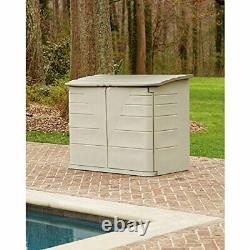 Large Horizontal Resin Weather Resistant Outdoor Garden Storage Shed, Olive and