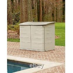 Large Horizontal Resin Weather Resistant Outdoor Storage Shed, 32 Cubic Ft