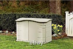 Large Horizontal Resin Weather Resistant Outdoor Storage Shed Steel/Sandstone