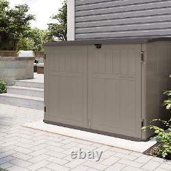 Large Horizontal Storage Shed with Pad-Lockable Doors, Multi-Wall Resin Panel Ou