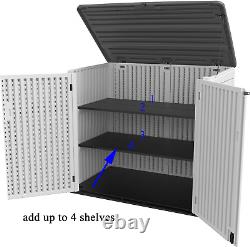 Large Horizontal Storage Sheds, 38 Cu. Ft. Outdoor Storage Box for Garden, Patio an