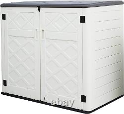 Large Horizontal Storage Sheds, 38 Cu. Ft. Outdoor Storage Box for Garden, Patio an