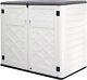 Large Horizontal Storage Sheds, 38 Cu. Ft Resin Garden Shed Weather Resistance