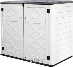Large Horizontal Storage Sheds, 38 Cu. Ft Resin Garden Shed Weather Resistance