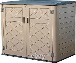 Large Horizontal Storage Sheds, 38 Cu. Ft Resin Garden Shed Weather Resistance, Out