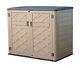 Large Horizontal Storage Sheds, 38 Cu. Ft Resin Garden Shed Weather Resistance