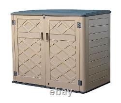 Large Horizontal Storage Sheds, 38 cu. Ft Resin Garden Shed Weather Resistance