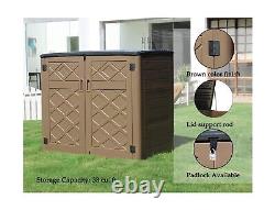 Large Horizontal Storage Sheds, 38 cu. Ft Resin Garden Shed Weather Resistance
