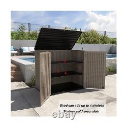 Large Horizontal Storage Sheds, 38 cu. Ft Resin Garden Shed Weather Resistance