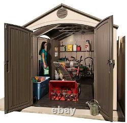 Large Lifetime 15' x 8' Outdoor Storage Shed Dual Entry Doors Skylights Windows