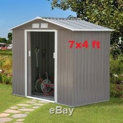 Large Metal Shed Heavy Duty DIY Kit Outdoor Garden Lawn Mower Tool Bike Storage