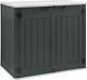 Large Outdoor Horizontal Storage Shed, 47 Cu Ft Resin Tool Shed Witho Shelf, Water