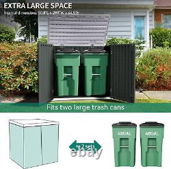Large Outdoor Horizontal Storage Shed, 47 Cu Ft Resin Tool Shed WithO Shelf, Water