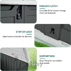 Large Outdoor Horizontal Storage Shed, 47 Cu Ft Resin Tool Shed WithO Shelf, Water
