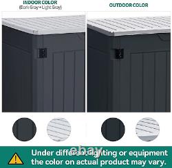 Large Outdoor Horizontal Storage Shed, 47 Cu Ft Resin Tool Shed WithO Shelf, Water