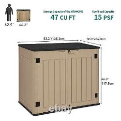 Large Outdoor Horizontal Storage Shed, 47 cu ft Extra Large-47 cu ft Brown