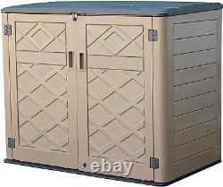 Large horizontal storage shed, 38 cu. Ft Resin garden shed weatherproof, lockable