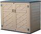 Large Horizontal Storage Shed, 38 Cu. Ft Resin Garden Shed Weatherproof, Lockable