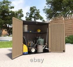Large horizontal storage shed, 38 cu. Ft Resin garden shed weatherproof, lockable