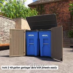 Large horizontal storage shed, 38 cu. Ft Resin garden shed weatherproof, lockable