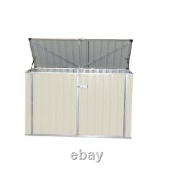 Lean To Garbage 7 ft. W x 3 ft. D Metal Horizontal Storage Shed
