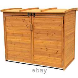 Leisure SeasonLarge Horizontal Refuse Storage Shed, Brown Wooden 38 x 65 x 53 in