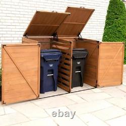 Leisure Season Horizontal Trash/Recycling Storage Shed 67X 52 Large Wood Brown