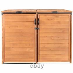 Leisure Season Medium Horizontal Wood Trash and Recycling Storage Shed in Brown