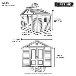 Lifetime 11x16 Plastic Outdoor Storage Shed with Floor (6415 / 0125)