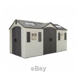 Lifetime 15x8 Plastic Storage Shed Kit with Double Doors 60079