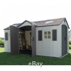 Lifetime 15x8 Plastic Storage Shed Kit with Double Doors 60079