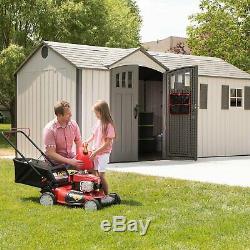 Lifetime 17.5 X 8 Outdoor Storage Shed Steel Reinforced Garden Building 60214