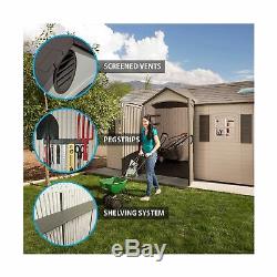 Lifetime 60079 Storage Shed Dual Entry Desert Sand Outdoor Garden Backyard New