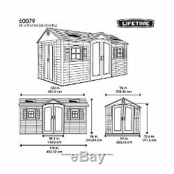 Lifetime 60079 Storage Shed Dual Entry Desert Sand Outdoor Garden Backyard New