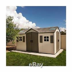 Lifetime 60079 Storage Shed Dual Entry Desert Sand Outdoor Garden Backyard New