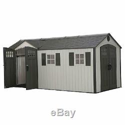 Lifetime 60213 8' X 17.5' Garden Storage Shed Dual Entry Windows Carriage Doors