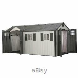 Lifetime 60213 8' X 17.5' Garden Storage Shed Dual Entry Windows Carriage Doors