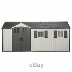 Lifetime 60213 8' X 17.5' Garden Storage Shed Dual Entry Windows Carriage Doors