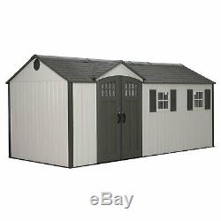 Lifetime 60213 8' X 17.5' Garden Storage Shed Dual Entry Windows Carriage Doors