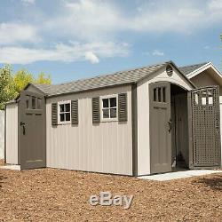 Lifetime 60213 8' X 17.5' Garden Storage Shed Dual Entry Windows Carriage Doors